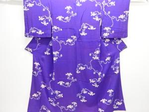 アンティーク　錦紗枝花模様着物